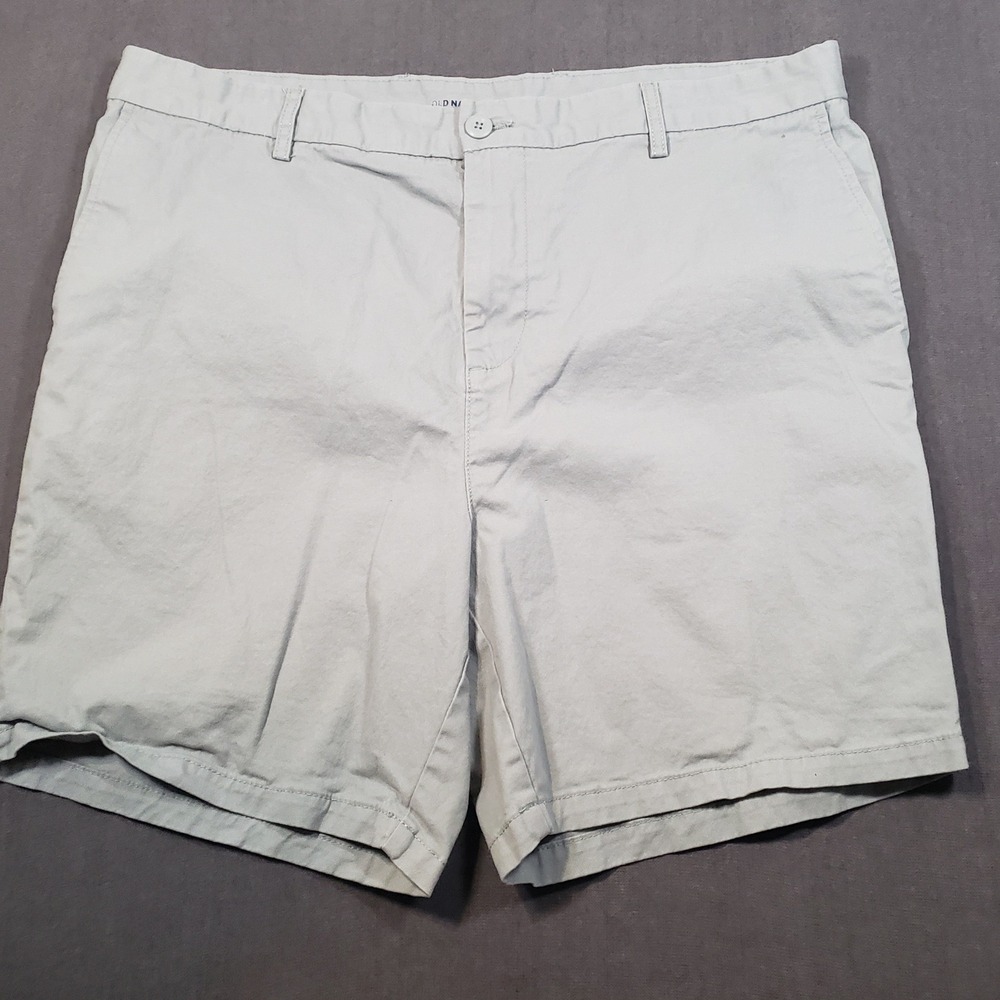 Old Navy Chino‎ Shorts Mens 40 Silver Sage Slim Built-In Flex Cotton Stretch